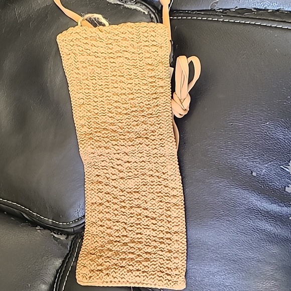 NWT Stone Fox Swim Bikini Meadow Top in Tobacco Brown Pique XS - Picture 3 of 3